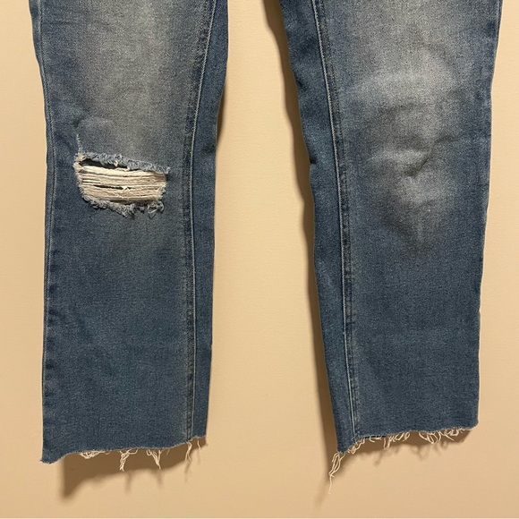 NWOT Avec Les Filles Cropped Fray Jeans in Blue - Picture 10 of 10